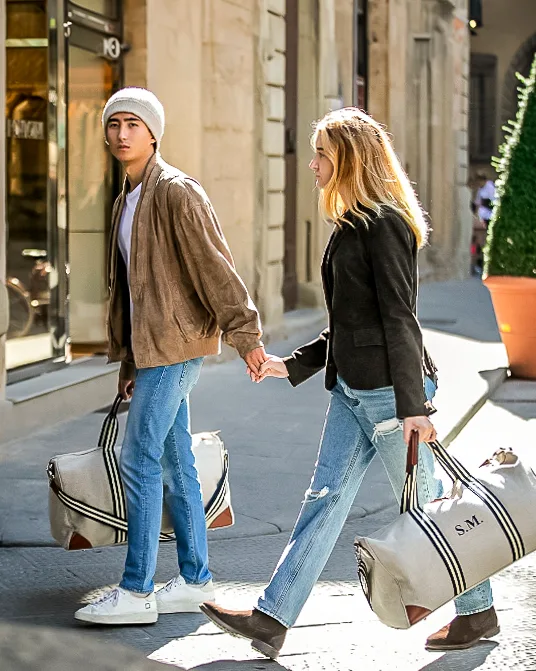 Boston Bag Stor - Lys Lin - Bilde 2