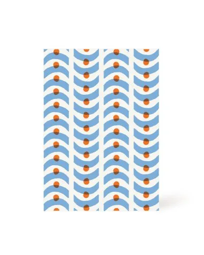 Kort med blått mønster