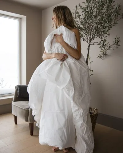 Dynetrekk Percale - Hvit