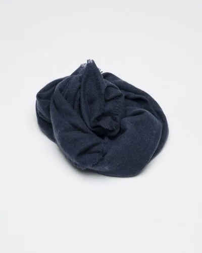 Skjerf 80x80 -  Cashmere Mørkeblå
