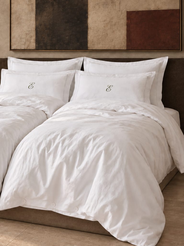 Dynetrekk Percale - Hvit