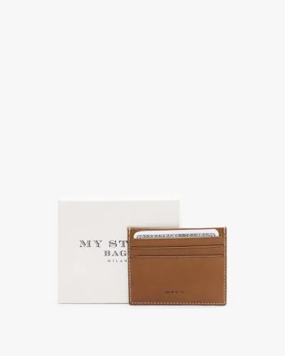 Kortholder - Brunt Skinn