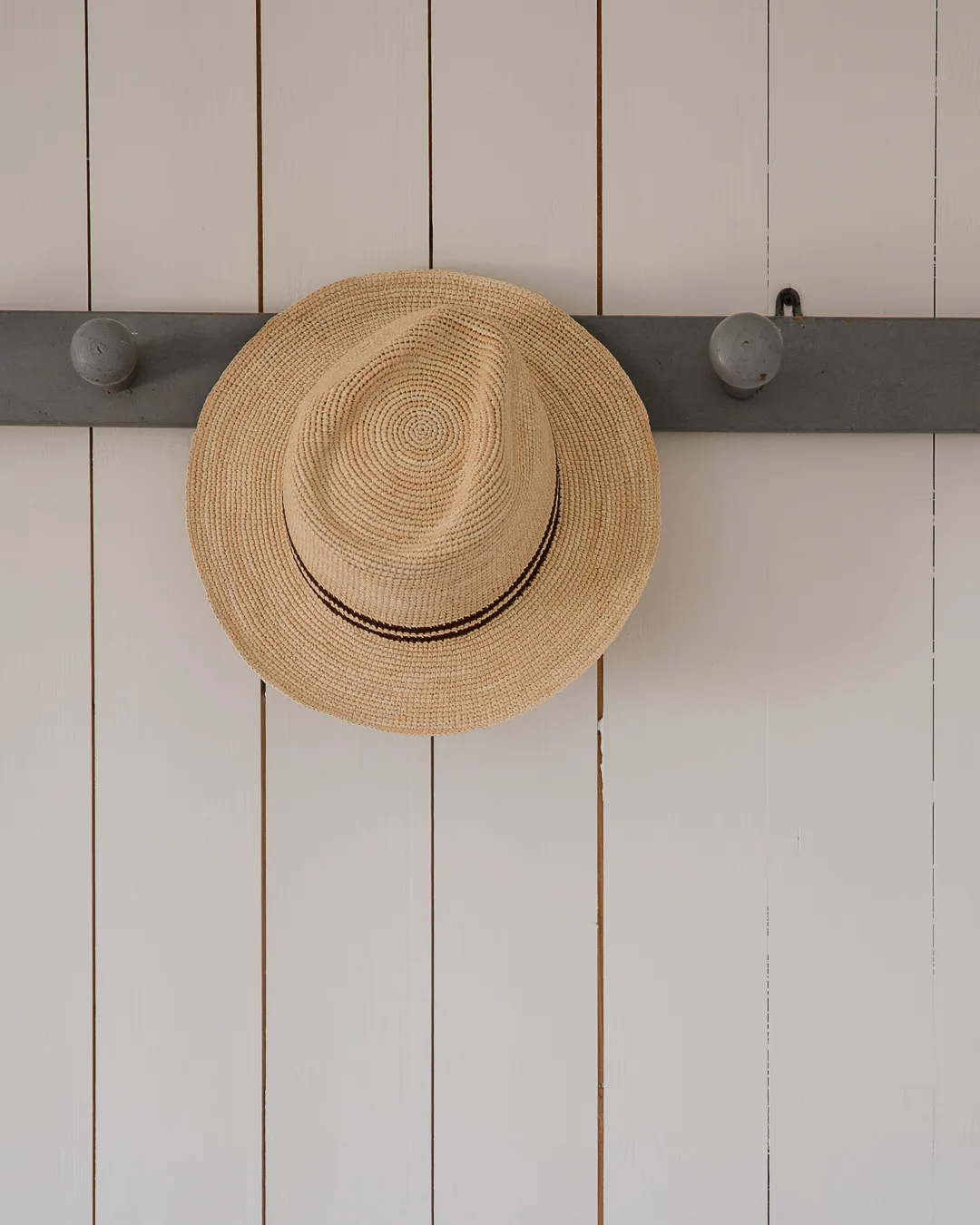 Hatt - Raffia Brune Striper - Bilde 2