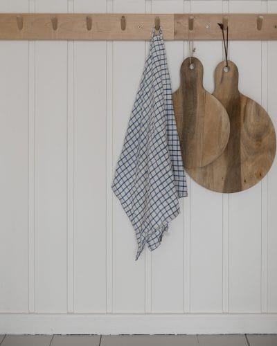 Kjøkkenhåndkle - Lin Blå Rute