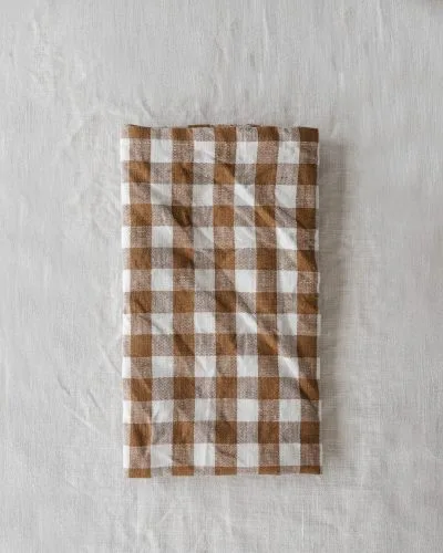 Tøyserviett - Lin - Rutete Cinnamon
