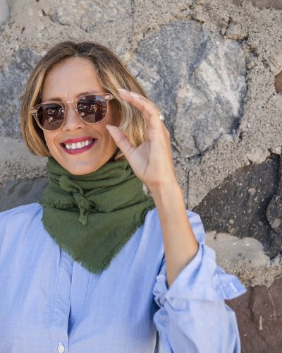 Skjerf 80x80 - Cashmere Grønn