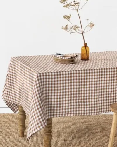 Linduk i Gingham ruter - kanel