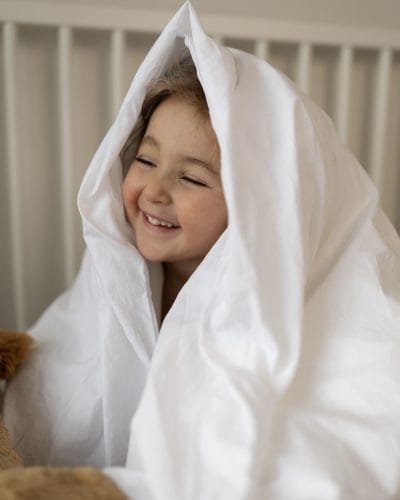 Sengetøy baby og barn - hvit percale