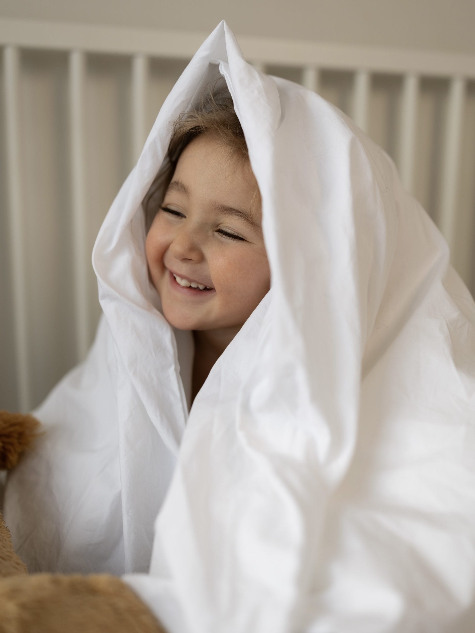 Sengetøy baby og barn - hvit percale