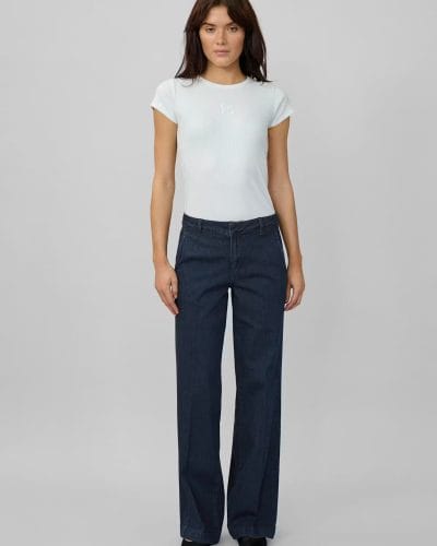 Palazzo jeans – mørkeblå