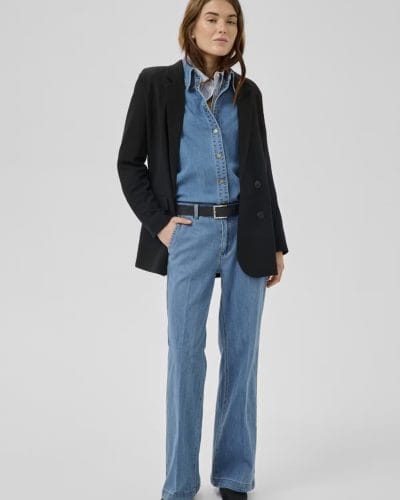 Palazzo jeans – medium blå