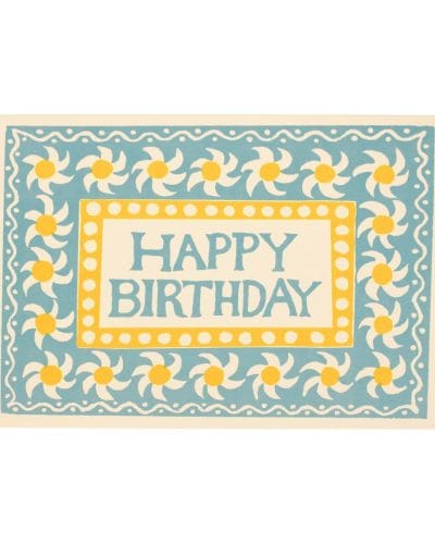 Kort Happy Birthday Lyseblått