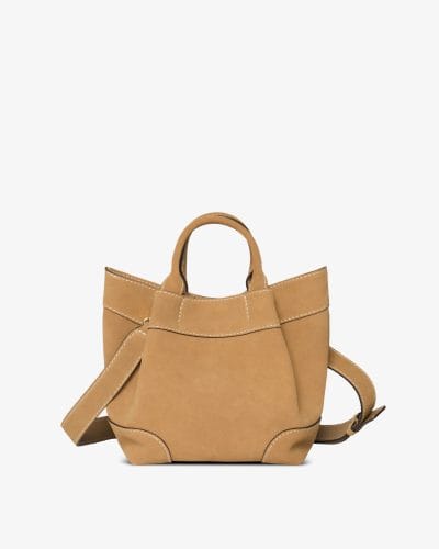 Ele Deluxe håndveske i semsket skinn - beige