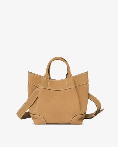Ele Deluxe håndveske i semsket skinn - beige